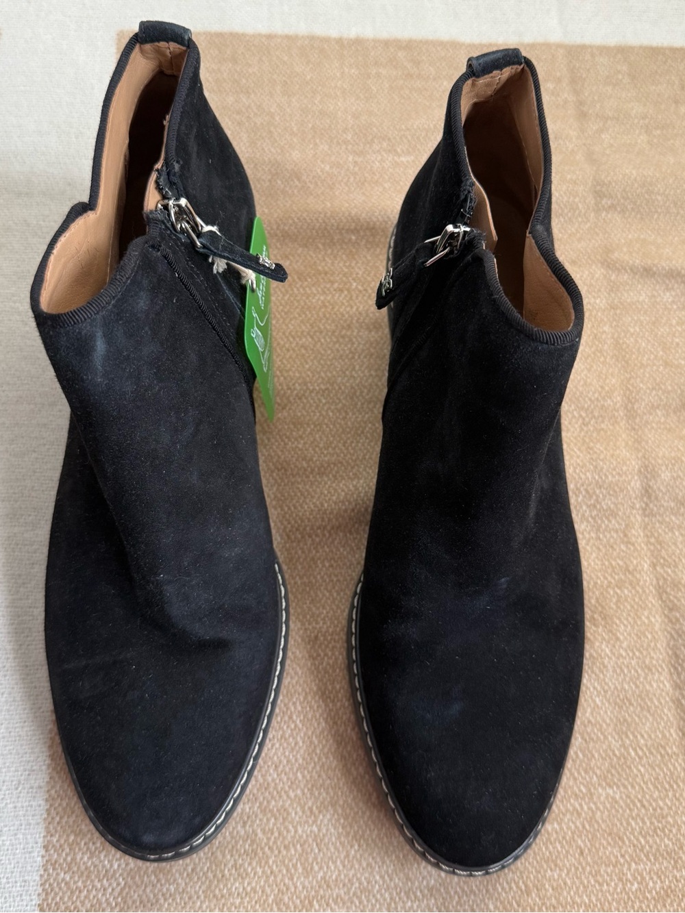 Sam Edelman Black Suede Ankle Booties with Side zip size 7.5